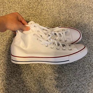 Unisex White Converse High Tops (Size 13)